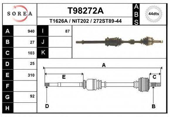 Приводной вал T98272A EAI