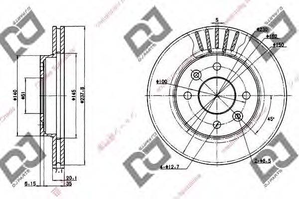 Тормозной диск BD1272 DJ PARTS