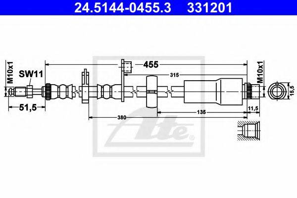 Тормозной шланг T 23 193 BREMBO