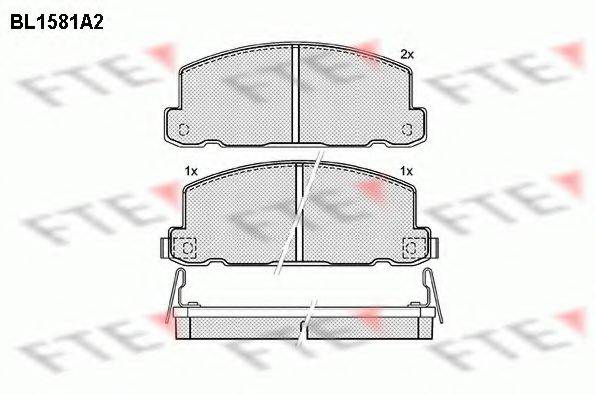 Комплект тормозных колодок, дисковый тормоз BL1581A2 FTE