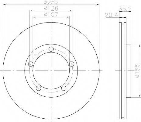 Тормозной диск 8DD 355 100-011 HELLA