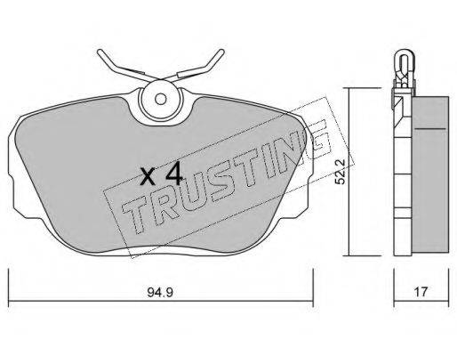 Комплект тормозных колодок, дисковый тормоз 044.0 TRUSTING