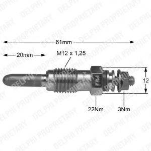 Свеча накаливания HDS254 DELPHI