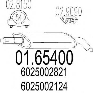 Глушитель выхлопных газов конечный 01.65400 MTS