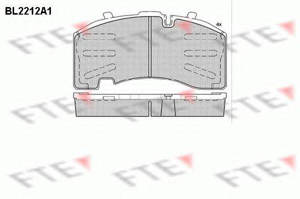 Комплект тормозных колодок, дисковый тормоз BL2212A1 FTE