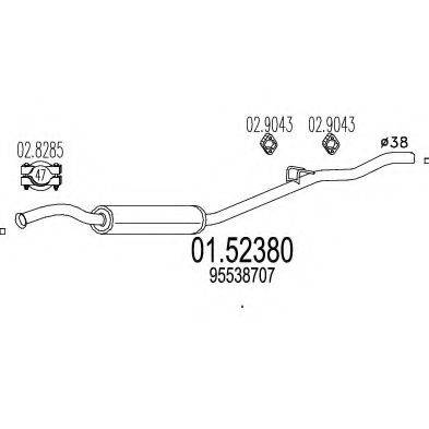 Средний глушитель выхлопных газов 01.52380 MTS
