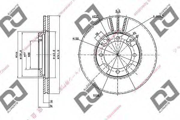 Тормозной диск BD1749 DJ PARTS