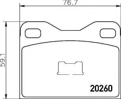 Комплект тормозных колодок, дисковый тормоз 8DB 355 007-031 HELLA