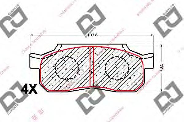 Комплект тормозных колодок BP1738 DJ PARTS