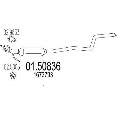 Средний глушитель выхлопных газов 01.50836 MTS