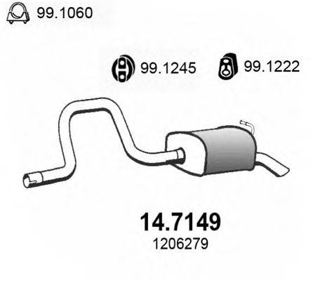Глушитель выхлопных газов конечный 14.7149 ASSO