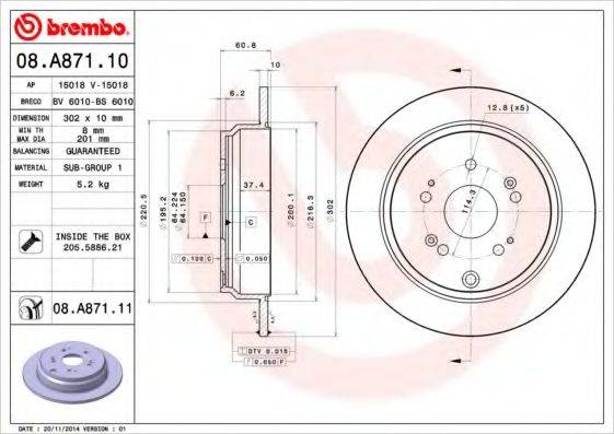 Рисунок 08.A871.10 BREMBO