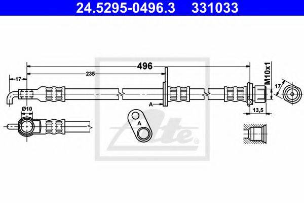 Тормозной шланг T 11 013 BREMBO