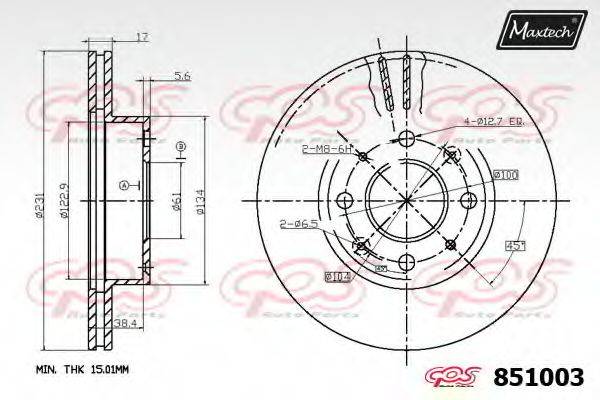 Тормозной диск 851003.0000 MAXTECH