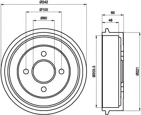 Тормозной барабан 8DT 355 302-341 HELLA PAGID