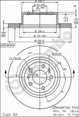 Тормозной диск 09.3950.10 BREMBO