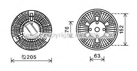 Сцепление, вентилятор радиатора MNC067 AVA QUALITY COOLING