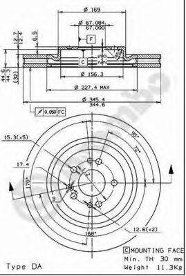 Тормозной диск передний 09.7606.11 BREMBO