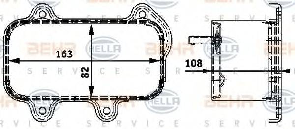 масляный радиатор, двигательное масло 8MO 376 726-111 HELLA