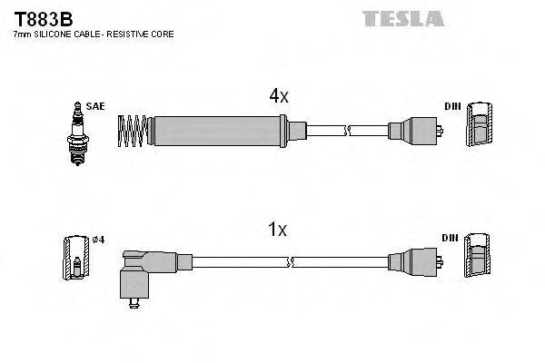 Комплект проводов зажигания T883B TESLA