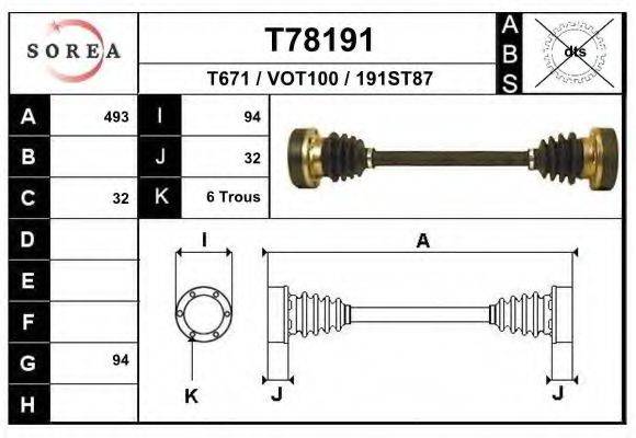 Приводной вал T78191 EAI