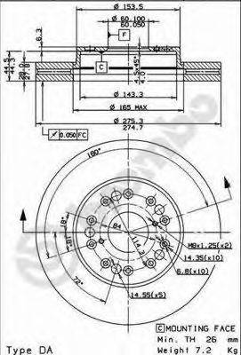 Тормозной диск BS 8445 BRECO