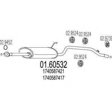 Глушитель выхлопных газов конечный 01.60532 MTS