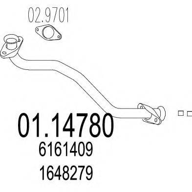 Труба выхлопного газа 01.14780 MTS