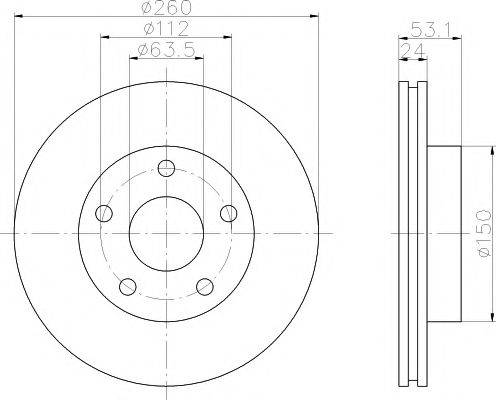 Тормозной диск 8DD 355 103-801 HELLA PAGID