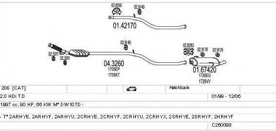 Система выпуска ОГ C260098005999 MTS