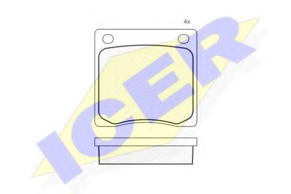 Комплект тормозных колодок, дисковый тормоз 180113 ICER