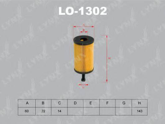 Фильтр масляный LO-1302 LYNXauto