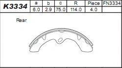 Тормозные колодки дисковые K3334 ASIMCO