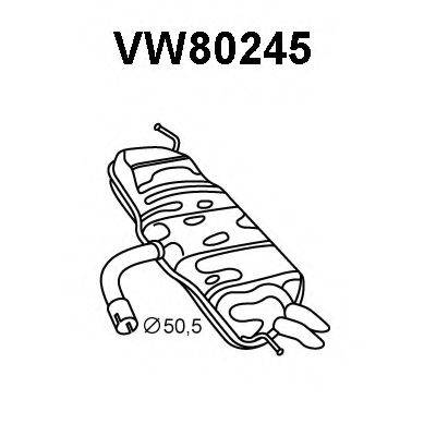 Глушитель выхлопных газов конечный VW80245 VENEPORTE