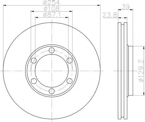 Тормозной диск 8DD 355 114-551 HELLA PAGID