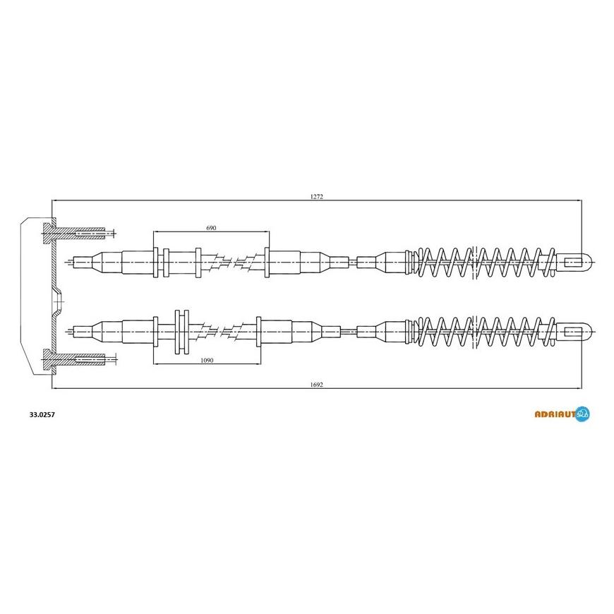 Трос стояночного тормоза задний левый/правый 1275mm/700mm/1690mm