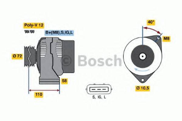 Генератор 0 986 046 040 BOSCH