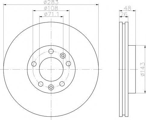 Тормозной диск 8DD 355 108-411 HELLA PAGID