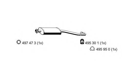 Средний глушитель выхлопных газов 352123 ERNST