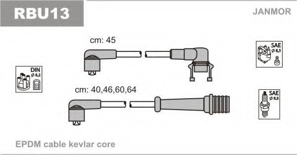 Комплект проводов зажигания RBU13 JANMOR