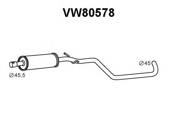 Средний глушитель выхлопных газов VW80578 VENEPORTE