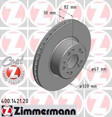 Тормозной диск 400.1421.20 ZIMMERMANN