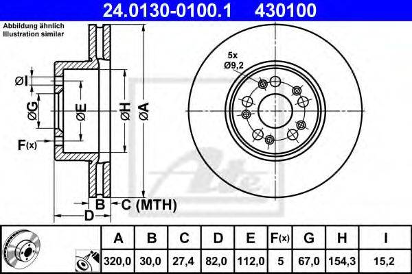 Тормозной диск 24.0130-0100.1 ATE