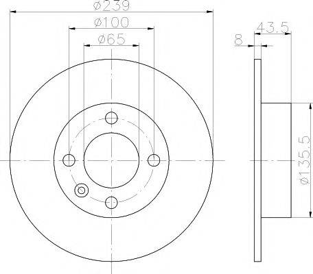 Тормозной диск 8DD 355 100-111 HELLA PAGID