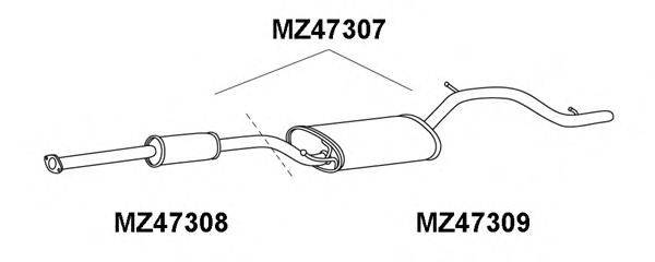 Глушитель выхлопных газов конечный MZ47309 VENEPORTE