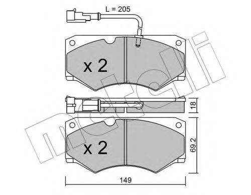 Комплект тормозных колодок, дисковый тормоз 22-0014-7 METELLI