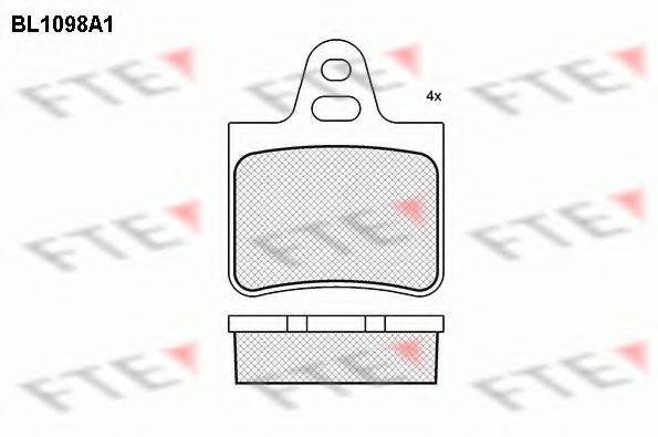 Комплект тормозных колодок, дисковый тормоз BL1098A1 FTE