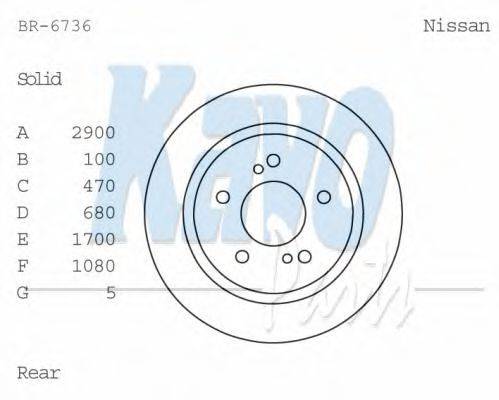 Тормозной диск BR-6736 KAVO PARTS