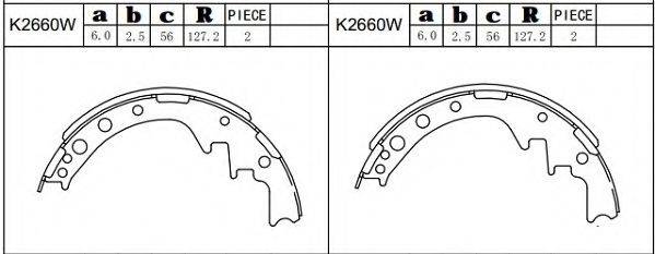 Комлект тормозных накладок K2660W ASIMCO