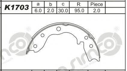 Комлект тормозных накладок K1703 ASIMCO